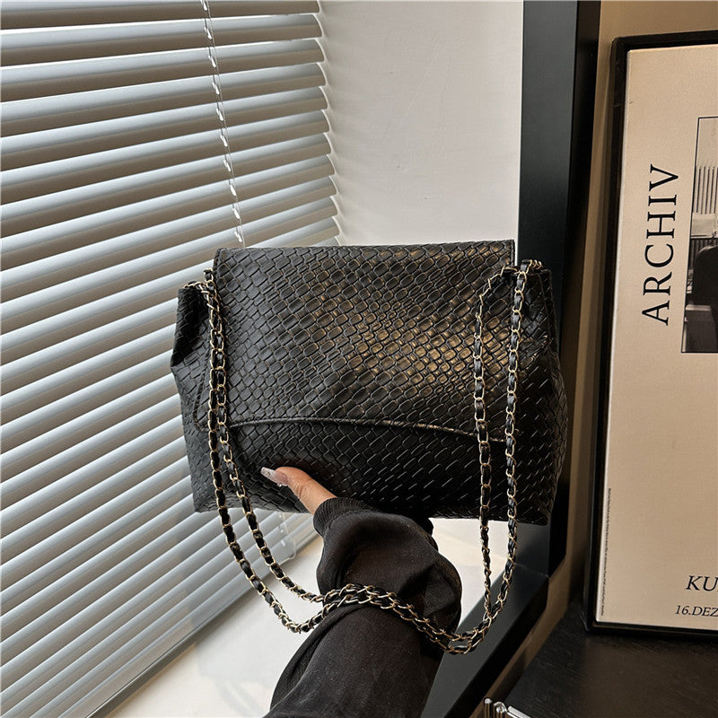 Korean Style ins Chain Bag Versatile Simple Large Capacity Shoulder Bag New Large Underarm Bag Commuter Bag