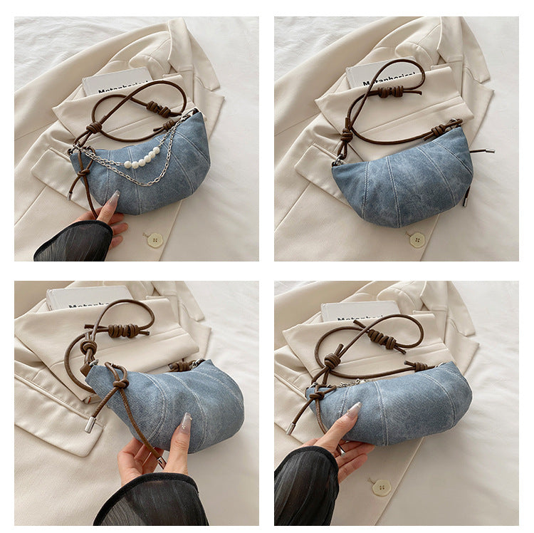 French Niche Ox Horn Bag for Women Shoulder Bag2025New Fashion Dumpling Bag Versatile Simple Crossbody Bag Export