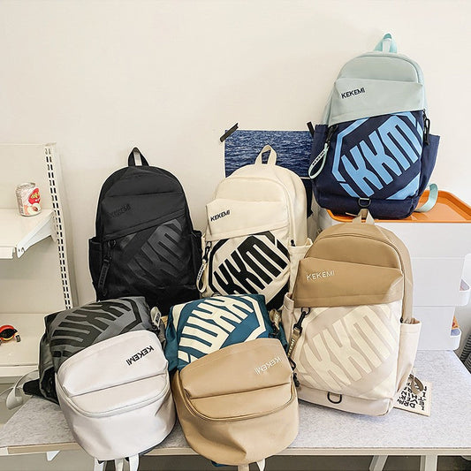 Cross-border Trade Casual Backpack Trendy Letter Waterproof Backpack Large-capacity outdoor travel high-value backpack http://detail.1688.com/offer/972131324440.html
