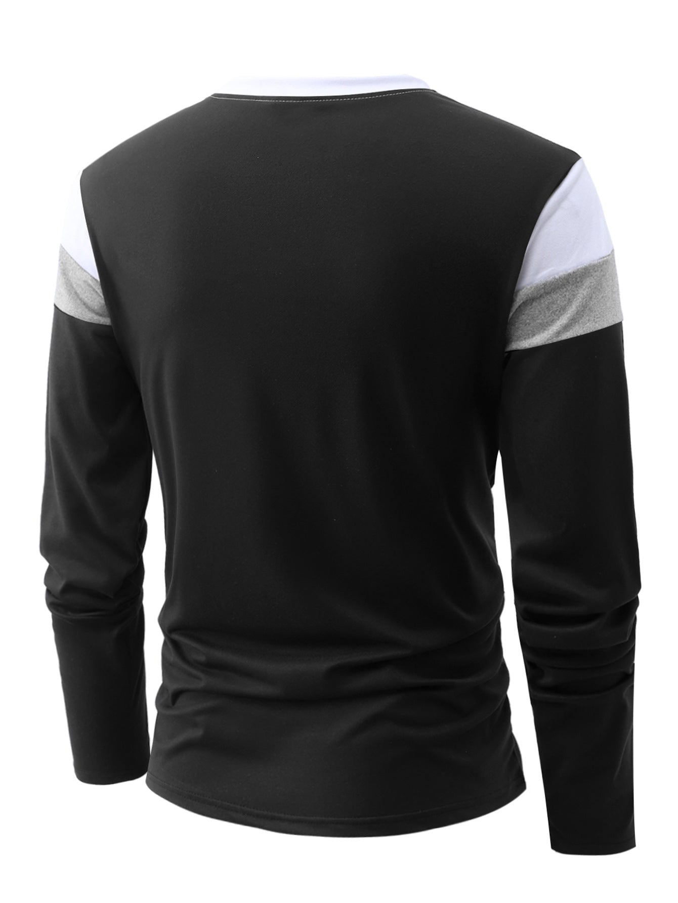 Cross-Border Trade Plus Size Autumn Winter Men's Crew Neck Long Sleeve Color Block Base Shirt Pullover Thin Long Sleeve T Men's T-shirt