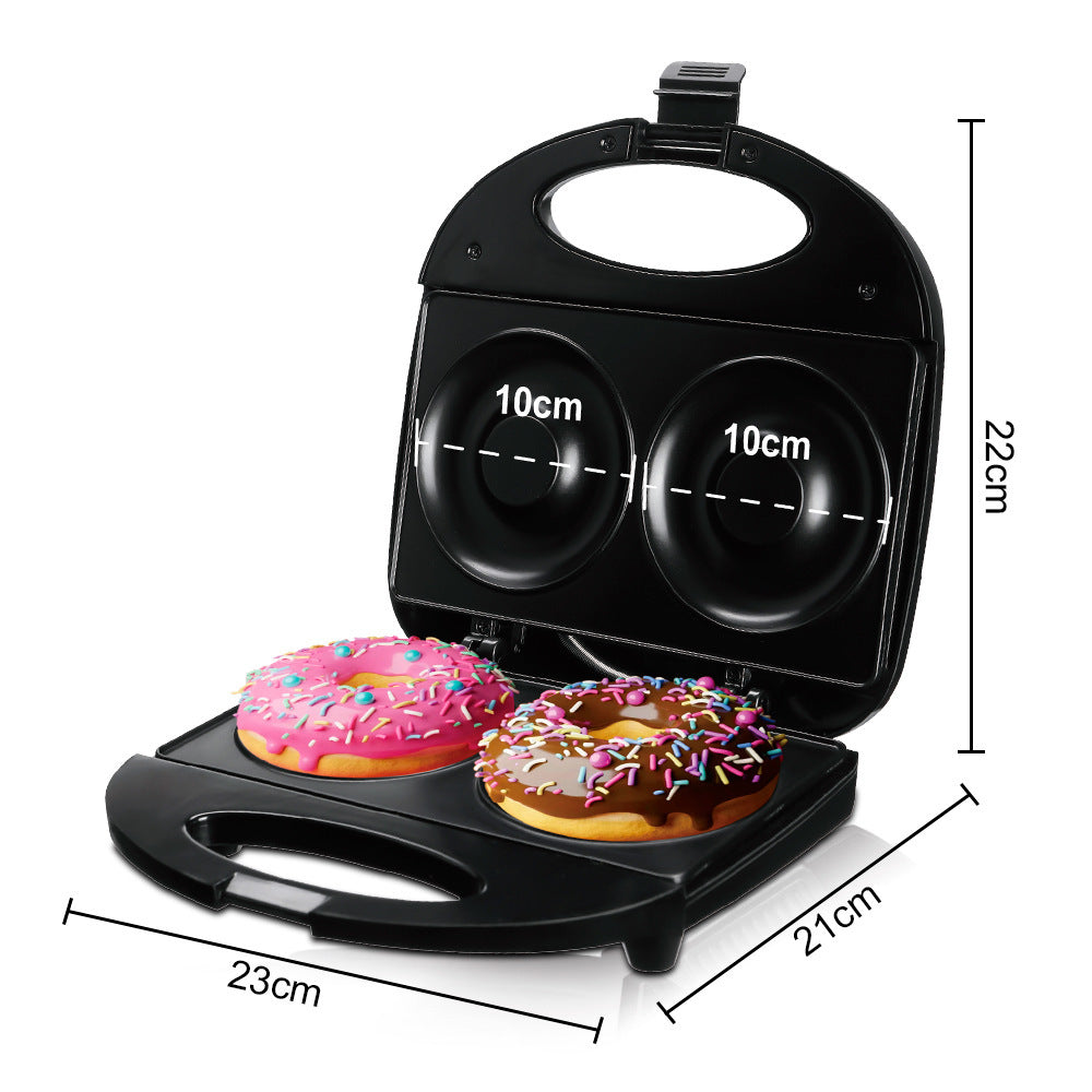European and British Standard Cross-Border Household Breakfast Donut Maker Fully Automatic Large Size10cm Double-sided dual heating