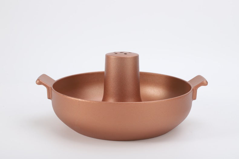 Old Beijing Shabu-Shabu Thickened Charcoal Elephant Trunk Hot Pot Solid Wine Utensils Clear Soup Hot Pot Classic Traditional Style Cooking Hot Pot
