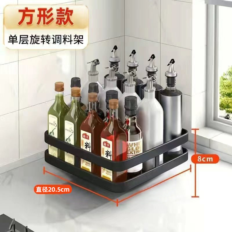 Kitchen Rotating Spice Rack Kitchen Countertop Supplies Seasoning Storage Rack360Rotating Kitchen Storage Rack Organizer