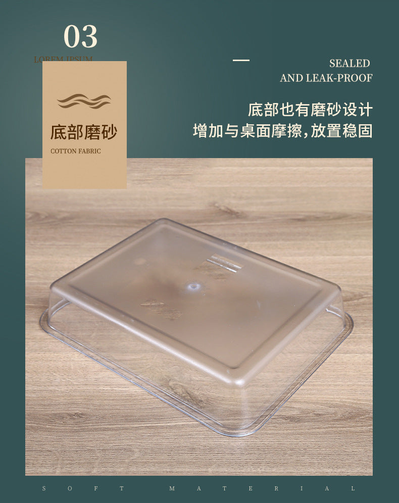 Acrylic Transparent Square Plate Cold Dish Display Plate Commercial Deli Stall Tray Rectangular Food Plastic Square Plate