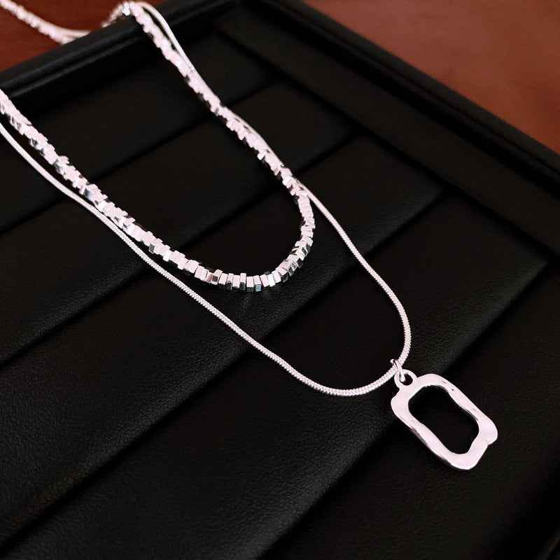 Artificial Fragmented Silver Irregular Pearl Necklace Light Luxury High-end Niche Fashion Choker Collarbone Chain Simple Accessory