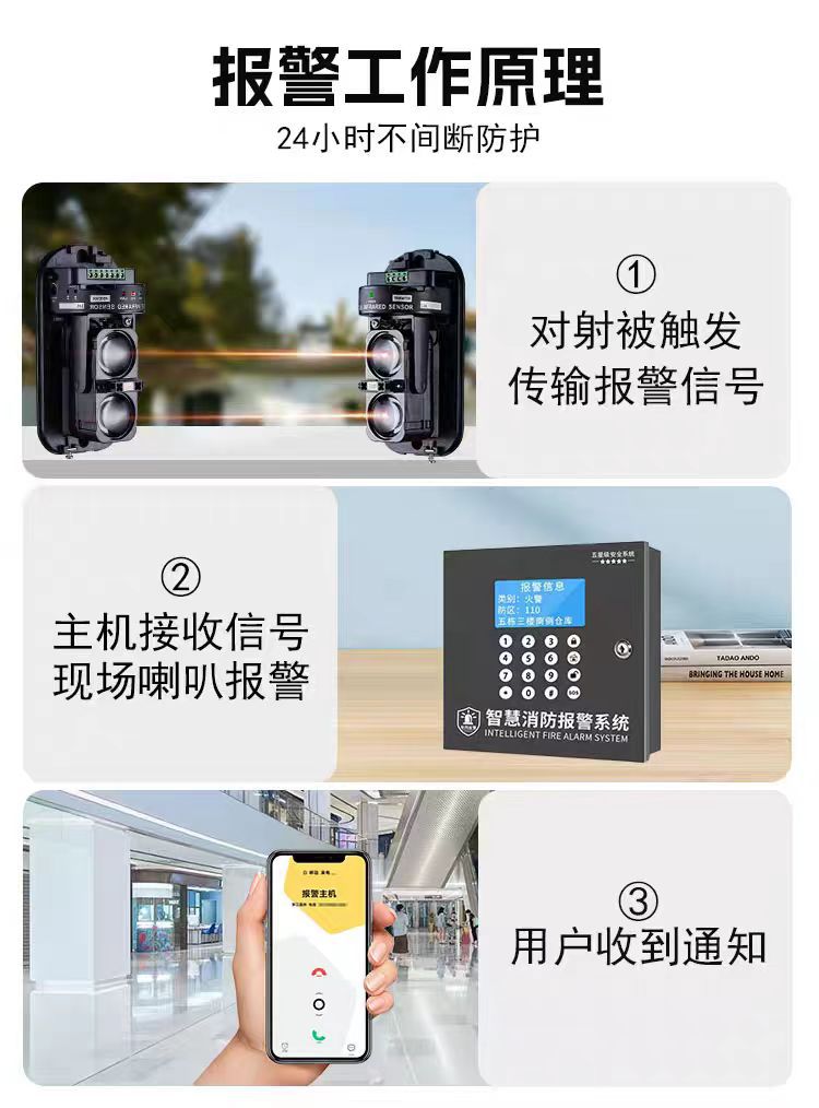 New Dual Beam ABE Triple Beam ABH Four-beam infrared through-beam outdoor perimeter intrusion alarm detector