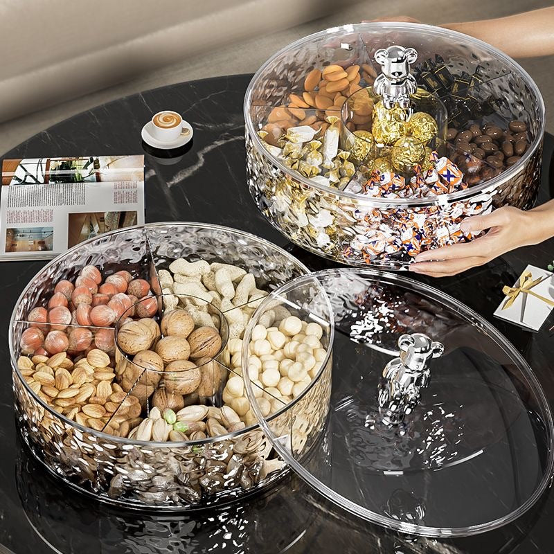 Dried Fruit Plate New Model for Living Room Coffee Table Home Use Light Luxury High-end Exquisite Compartmented Nut Candy Box Snack Display Tray