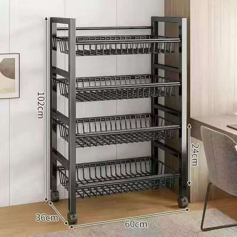 Kitchen Vegetable Basket Floor-standing Storage Rack Multi-layer Storage Vegetable and Fruit Rack Multi-functional Household Storage Basket