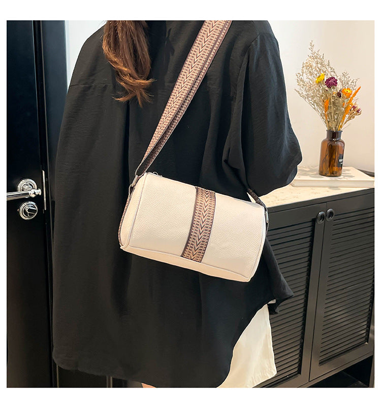 Genuine Leather Fashion Large Capacity Women's Bag2023New Top Layer Cowhide European and American Retro Casual Bag Trendy Single Shoulder Crossbody Bag