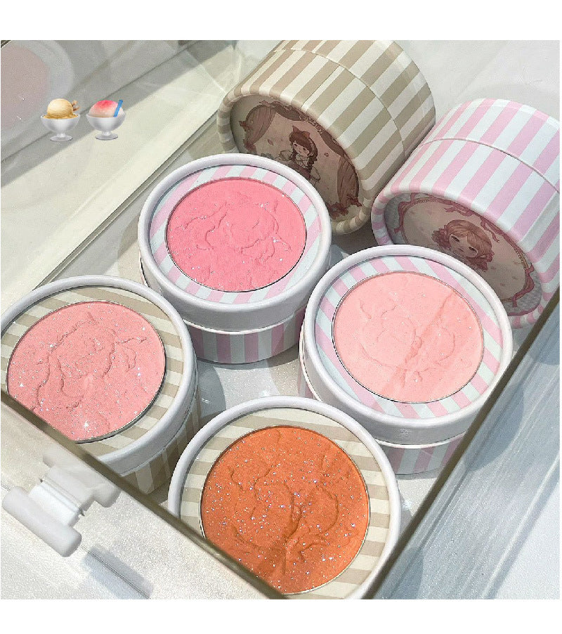 HERORANGE Little Fairy Embossed Blush Colorful Pure Desire Blush Purple Fine Shimmer Matte Contour Atmosphere Rouge595