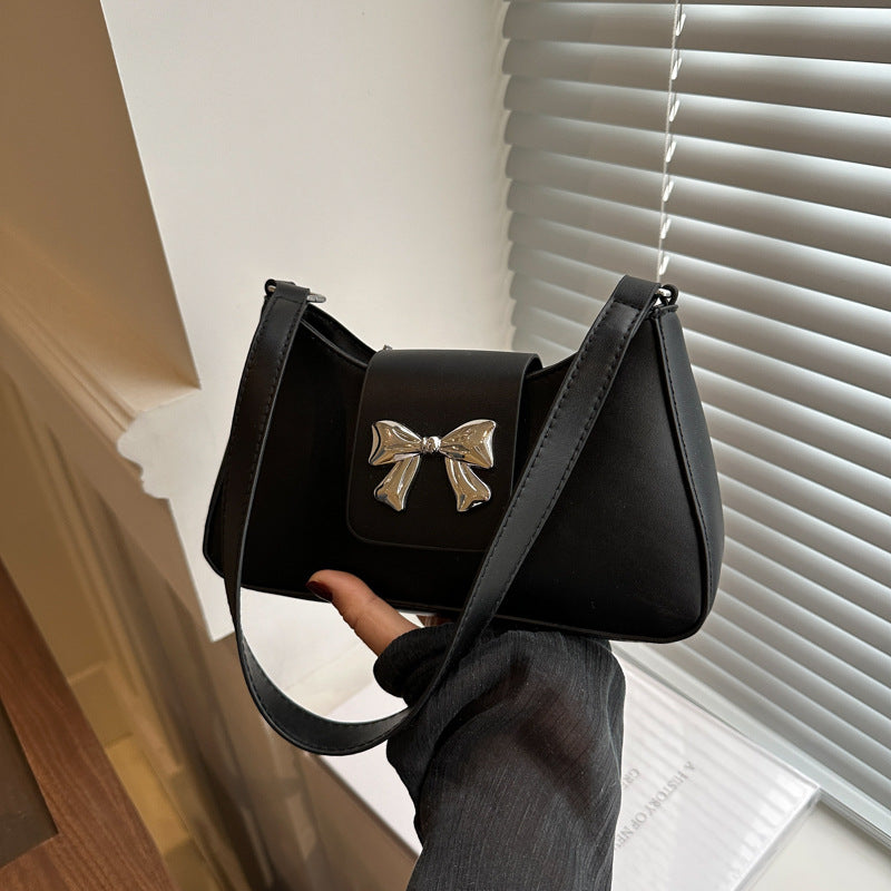 Korean Style Versatile Bag for Women2025Spring New Trendy Fashionable Single Shoulder Bag with Bowknot ins Underarm bag