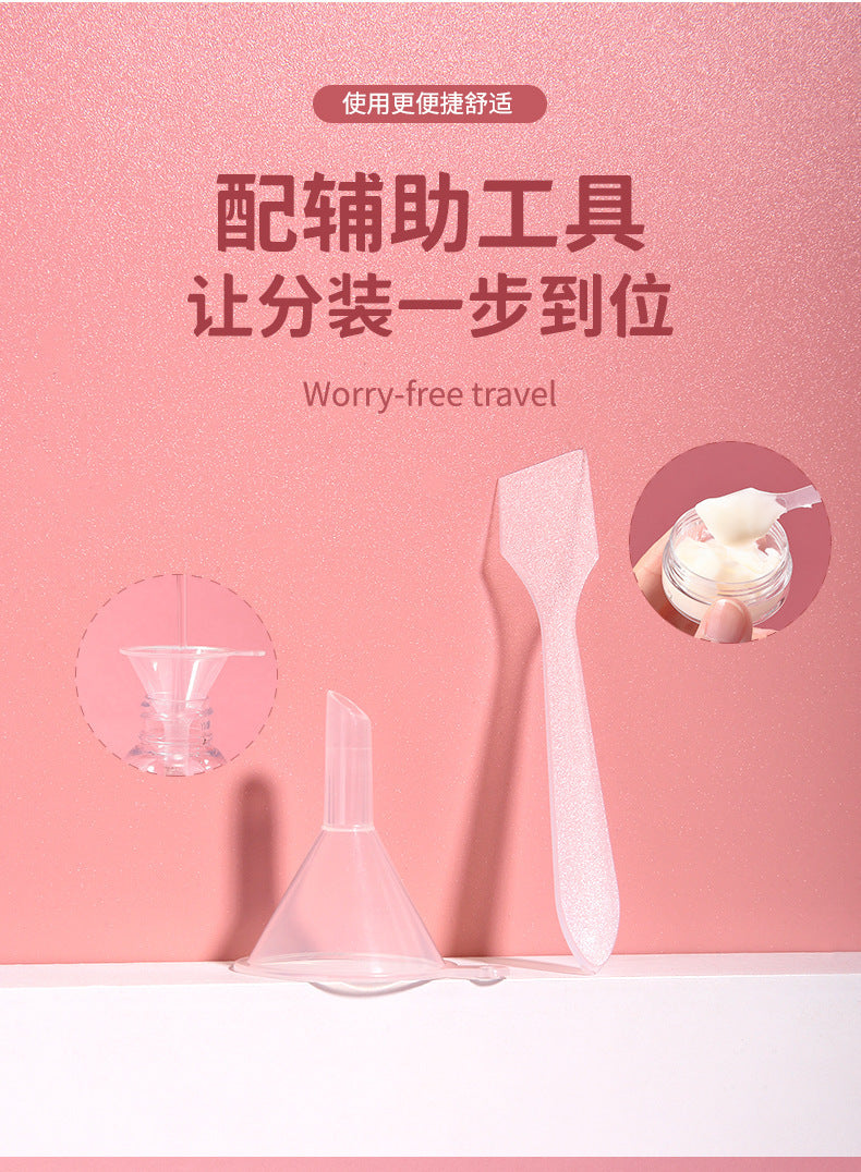 LMLTOP 7Travel Bottle Set 50ml Cosmetic Dispensing Bottle Spray Bottle Press Bottle Cream Box SY760