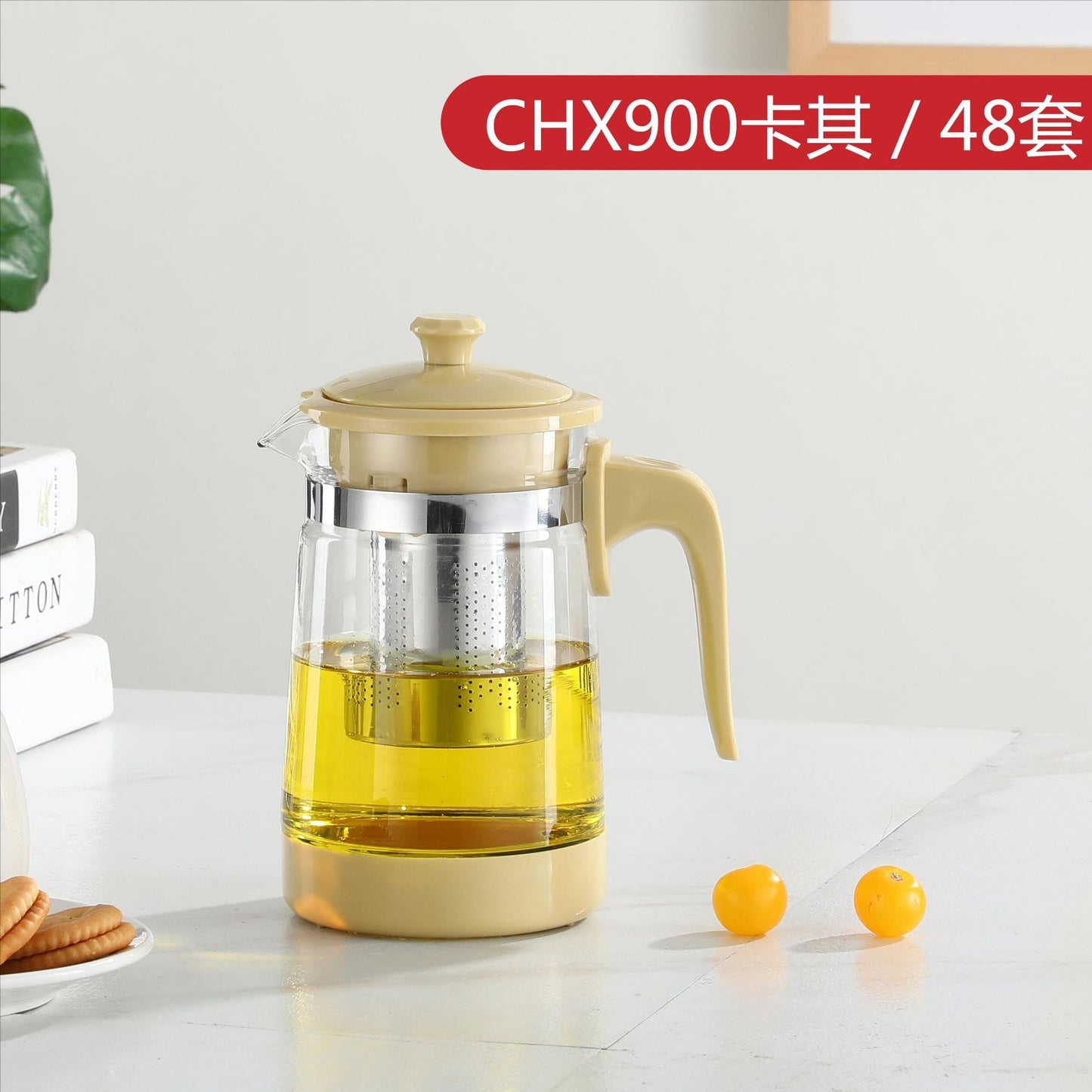 Large Capacity Glass Teapot Kung Fu Tea Brewing Pot Household Kettle Single Pot Heat Resistant Filter Tea Maker Flower Tea Tea Set