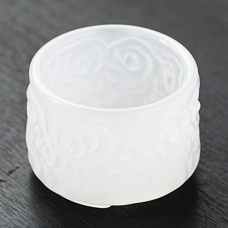 2024New High-End Glazed Cloud Pattern Tea Cup Set Single Master Cup Kung Fu Tea Cup Business Gift for Gifting