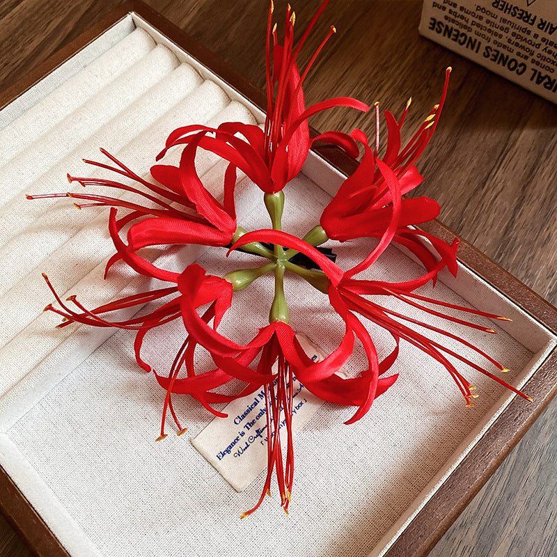 Super Fairy Vacation Style Fabric Flower Hair Clip Side Bangs Broken Hair Duckbill Clip Gentle Atmosphere Versatile Hair Accessory for Women
