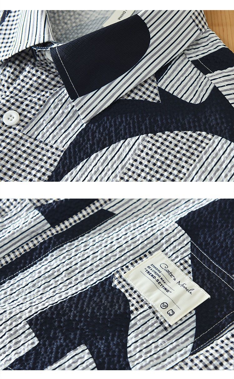 Summer Fashion Personality Print Casual Short Sleeve Shirt Men Japanese Trend Breathable Thin Large Size Shirt Jacket