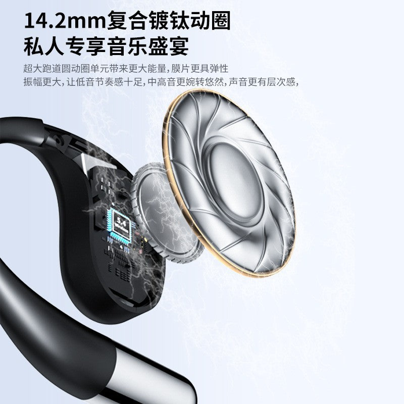 Cross-Border2025New Wireless Bluetooth Headset OWS Clip-on Ear Hook Gaming Sports Noise Cancelling Long Battery Life