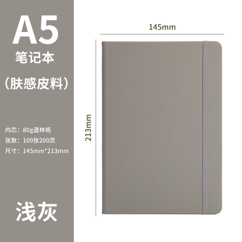Cross-Border A5Custom Strap Notebook Simple Thickened Hardcover Business Office Journal Wholesale Printable LOGO