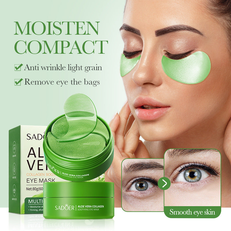 Aloe Vera Eye Mask80g Collagen Hydrating Moisturizing Improves Dark Circles Eye Lines Eye Bags Factory Wholesale