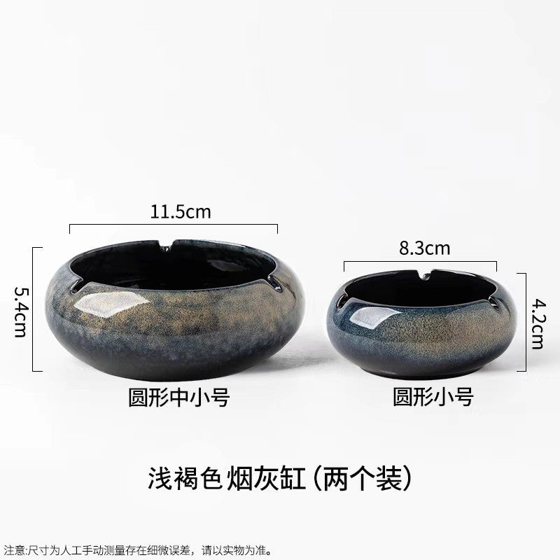 Large Ashtray Creative Personality Ceramic Ashtray Home Retro Chinese Style Living Room Light Luxury Office Trendy Ashtray