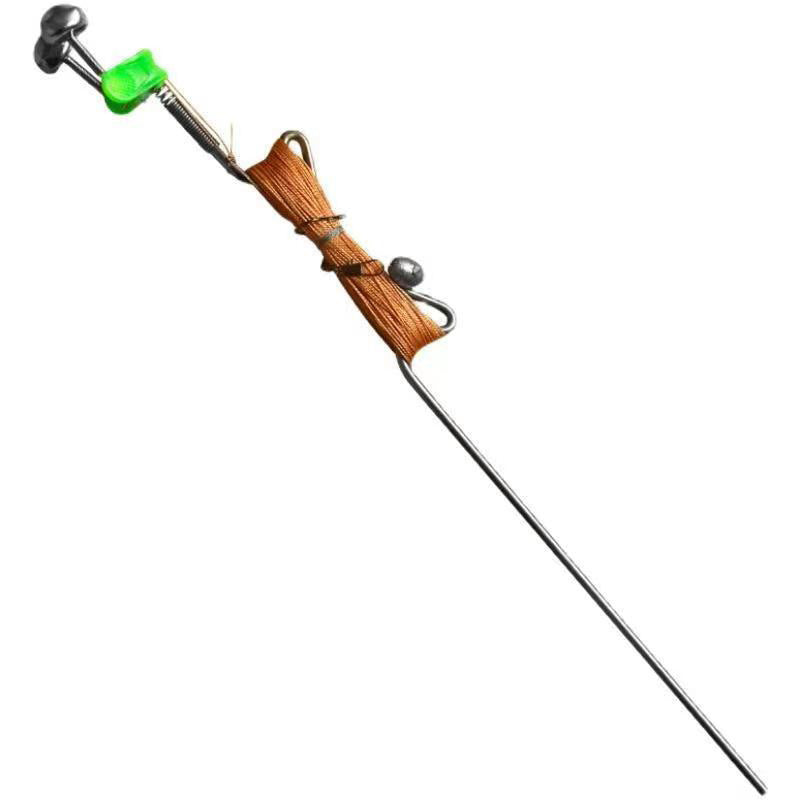 Turtle Fishing Set Hand Line Ground Plug with Spring Bell Automatic Fishing Line Set Integrated Ground Plug for Snakehead Turtle Sea Rod