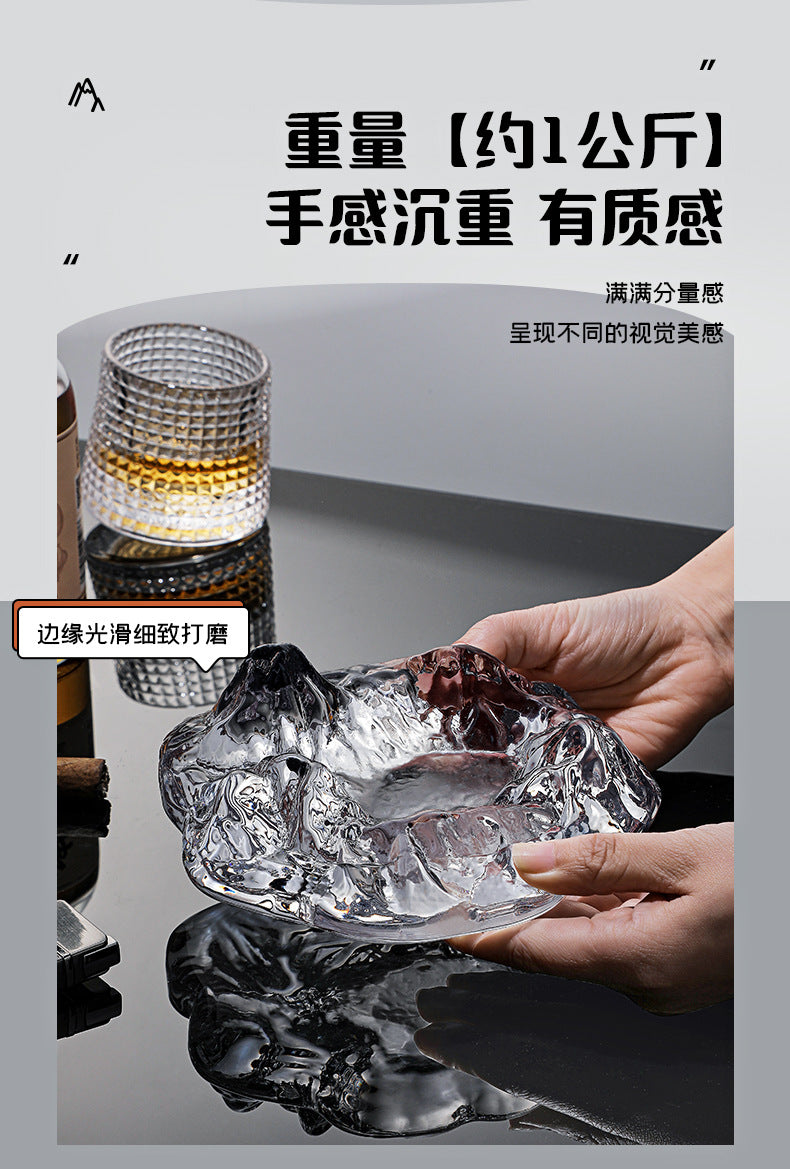 Internet Celebrity Light Luxury Iceberg Ashtray Home Coffee Table Cigar Ashtray Nordic Office Desktop Ornament Decoration Anti-Fly Ash
