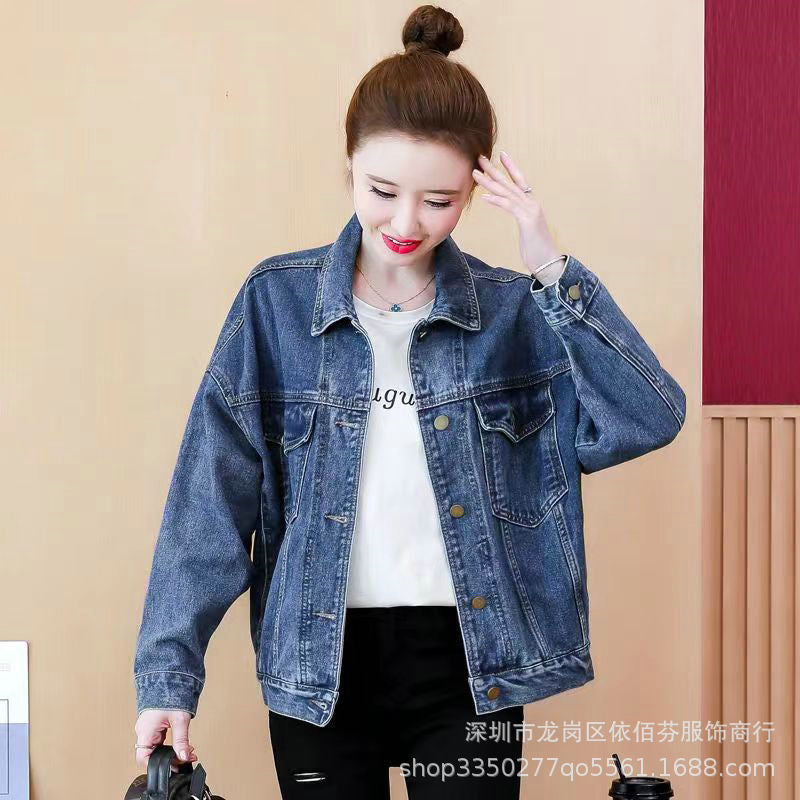Spring and Autumn Foreign Trade Cross-Border Women's Denim Shirt Trendy Brand Korean Version Street Style Denim Top Women's Export Miscellaneous Denim Jacket
