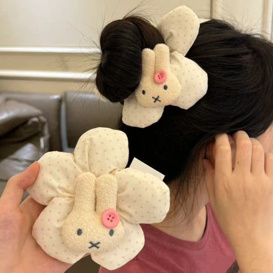 Cute Miffy Rabbit Hair Tie Scrunchie Mickey Sweet Hair Rope Flower Ponytail Bun Hair Tie