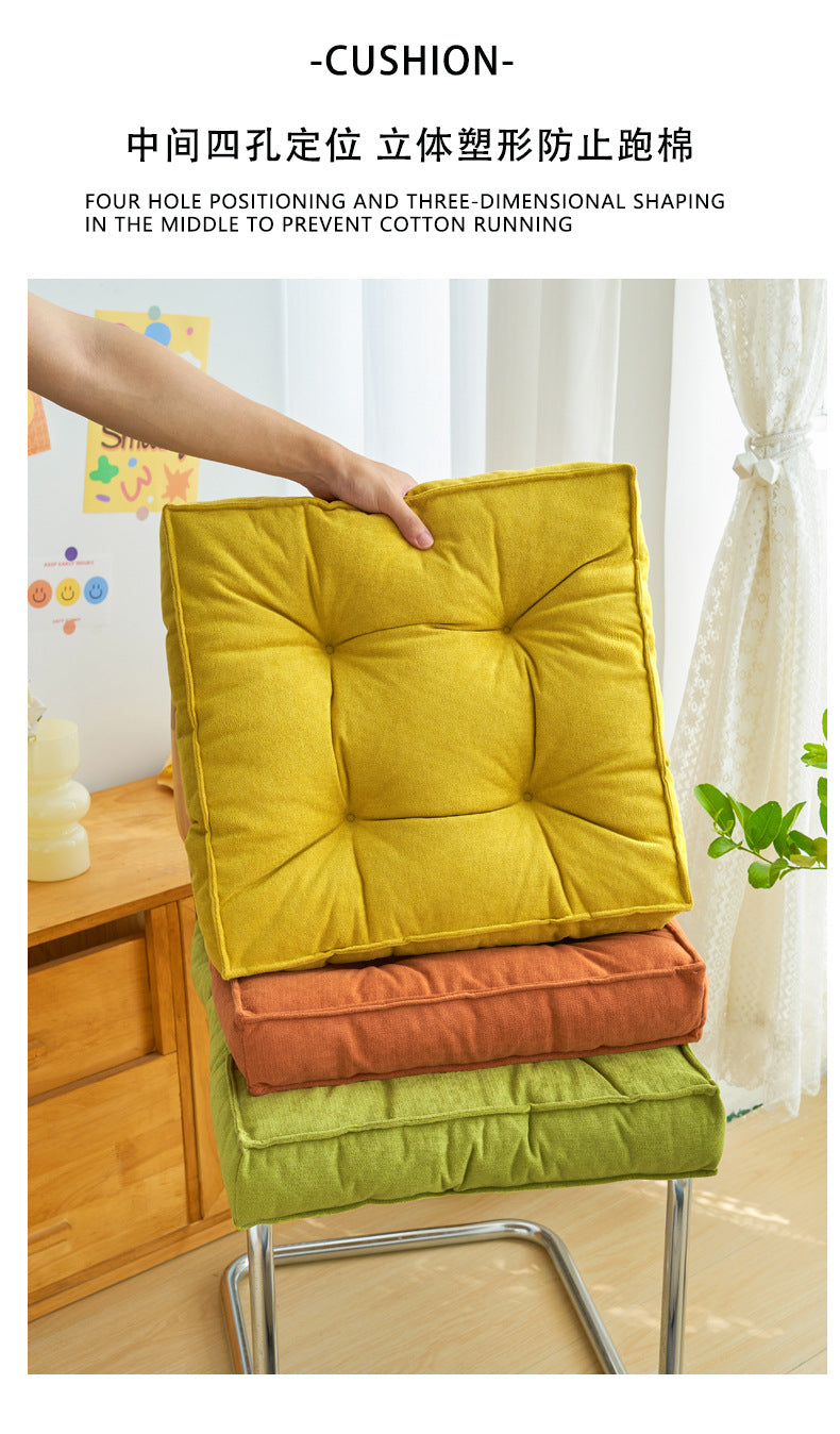 Northern Europe ins Solid Color Cushion Office Chenille Thickened Chair Pad Bedroom Bay Window Cushion Tatami Futon