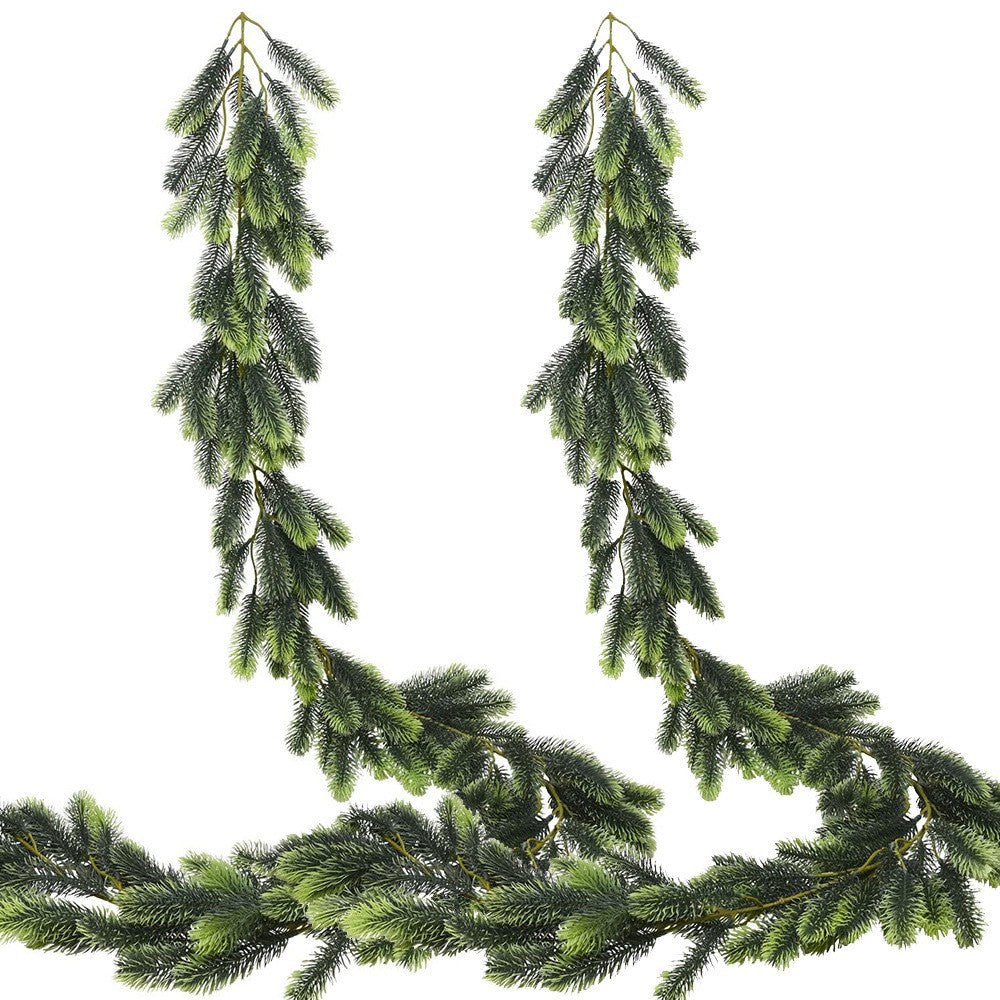 Artificial Pine and Cypress Wreath PE Encrypted Christmas Vine Artificial Christmas Tree Vine Leaves Pine Needles Door Hanging Christmas Decorations