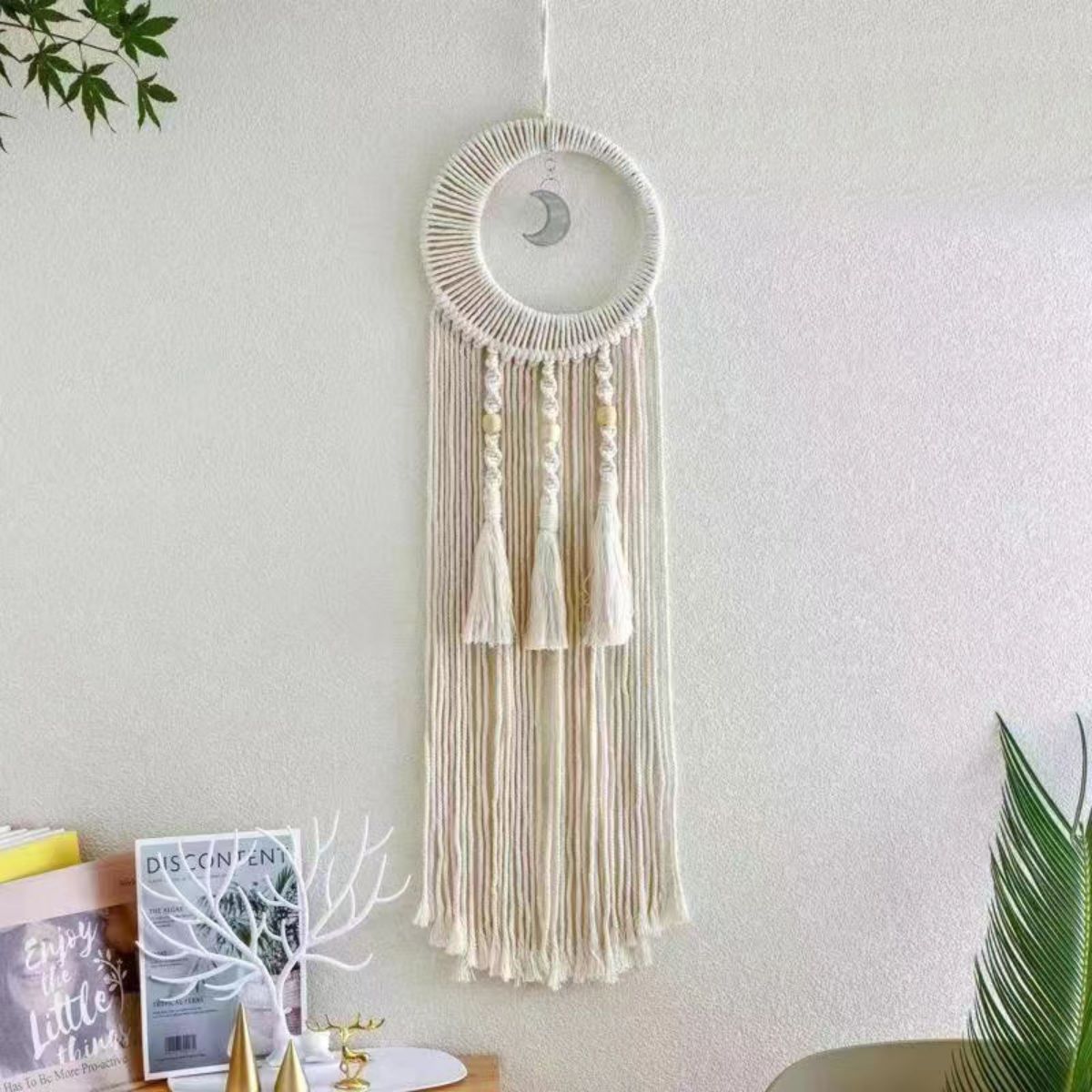 Cross-Border Hot-Selling European Style Artificial Woven Cotton Rope Tapestry Tassel Home Wall Hanging Decoration Soft Furnishing Collection Wholesale