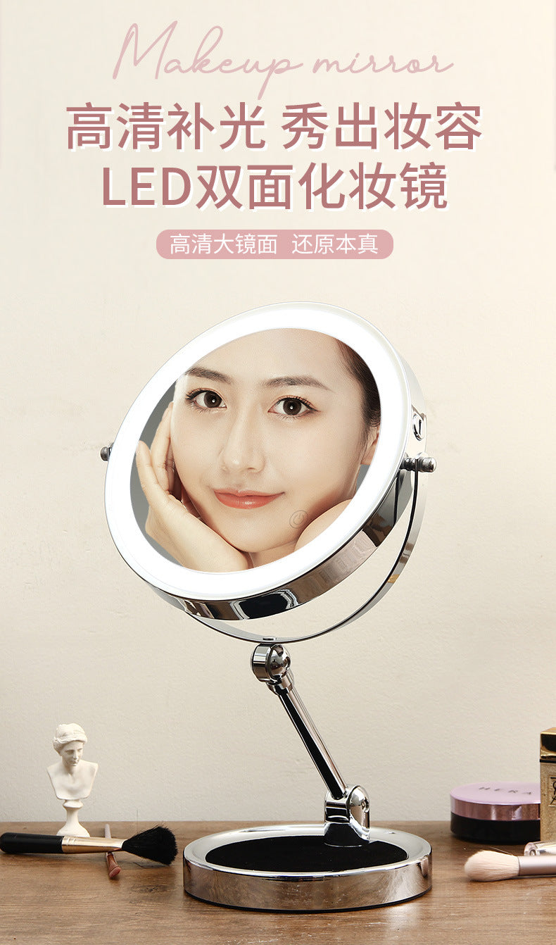 New Folding Makeup Mirror Desktop Magnifying Double-Sided led Light strip smart fill light vanity mirror touch switch