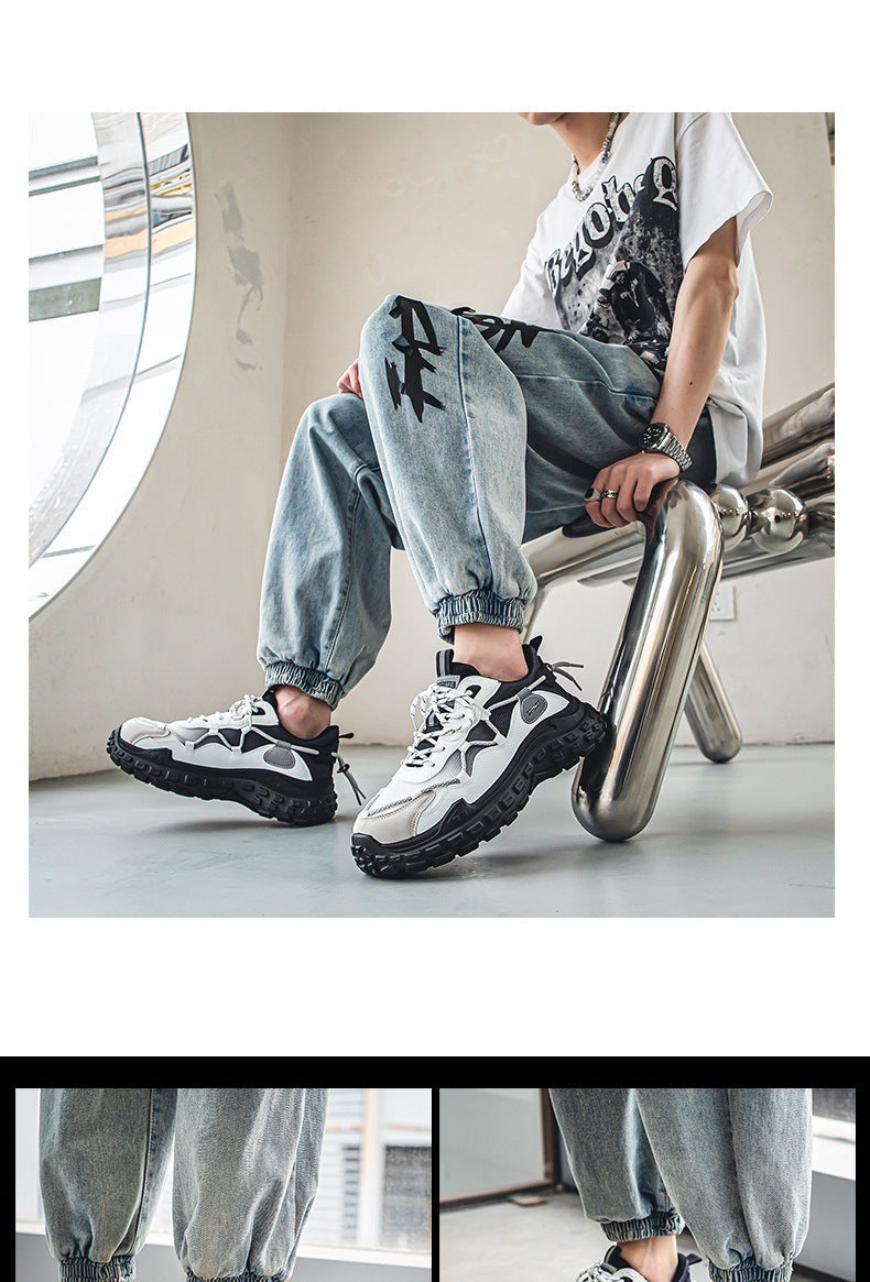 Hot-Selling Men's Shoes Spring Summer Breathable Mesh Shoes Versatile Men's Sports Sneakers Casual Running Thick-Soled Tire Dad Shoes