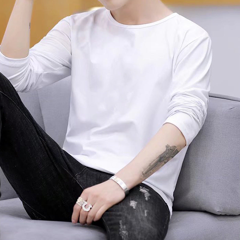 Manufacturer Wholesale Men's Long Sleeve Printed Versatile Trendy New Spring and Autumn Casual Fashion Round Neck Long Sleeve T-Shirt