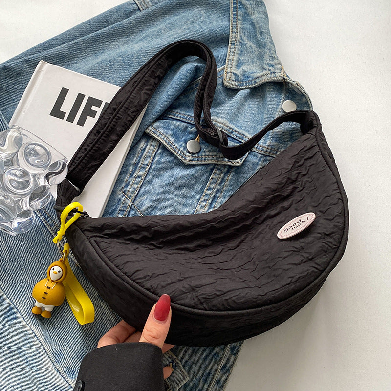Cute and Versatile Niche Canvas Small Bag for Women2023New Women's Bag Korean Version Crossbody Bag Fashion Single Shoulder Dumpling Bag