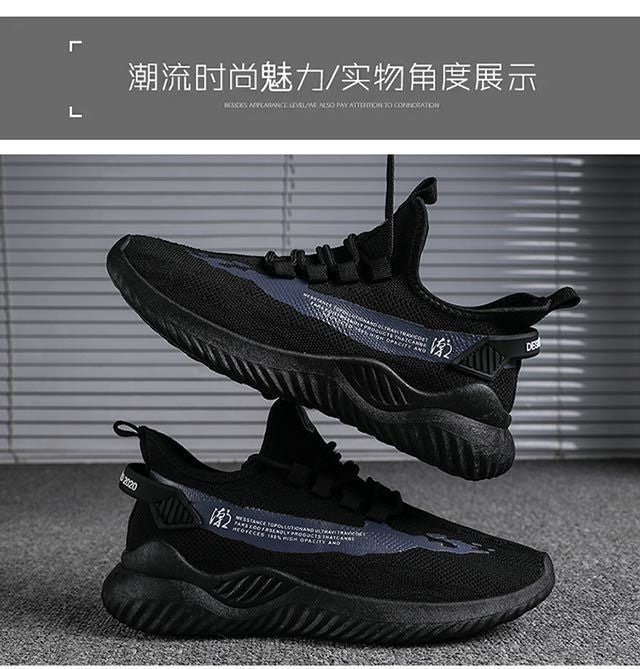 Men's Sneakers2024Spring New Trendy Casual Shoes Running Shoes Couple Shoes Mesh Flyknit Shoes Export