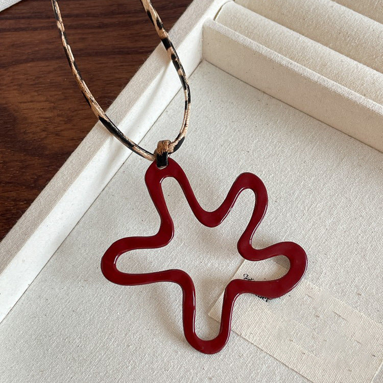 Vintage Distressed Starfish Metal Pendant Necklace Bohemian Ethnic Style Choker Collarbone Chain Vacation Style Necklace for Women
