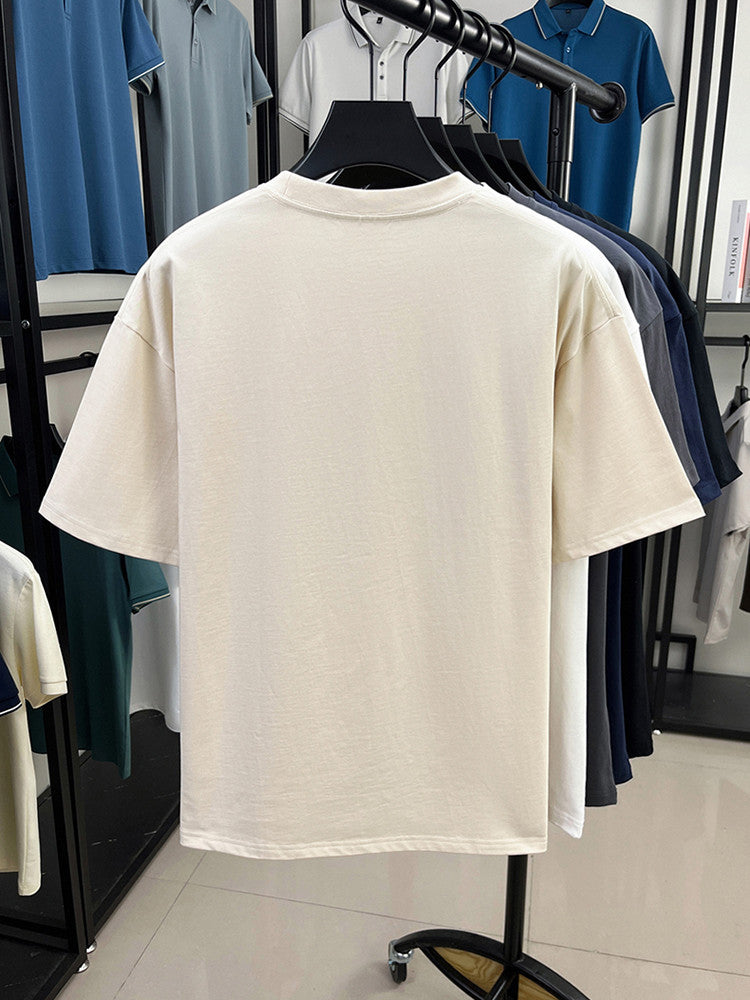 Cotton Short Sleeve T Men's T-Shirt Ancestor Bird Same Style Embroidered Fashion Wholesale Men's Round Neck Summer Thin T-Shirt