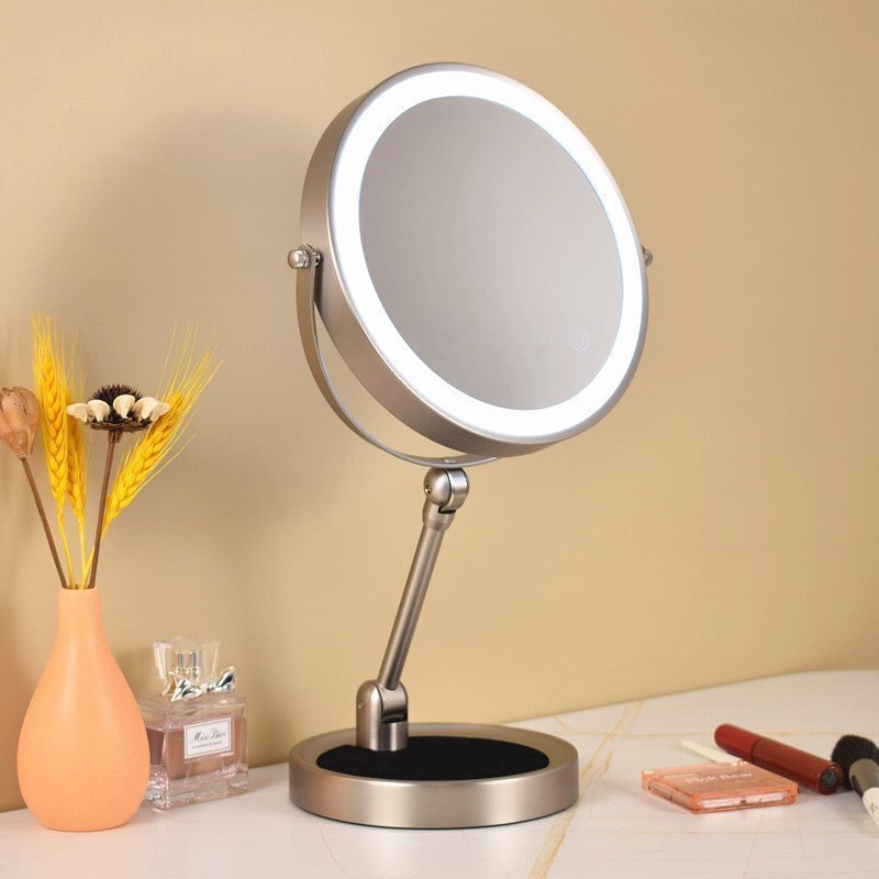 New Folding Makeup Mirror Desktop Magnifying Double-Sided led Light strip smart fill light vanity mirror touch switch
