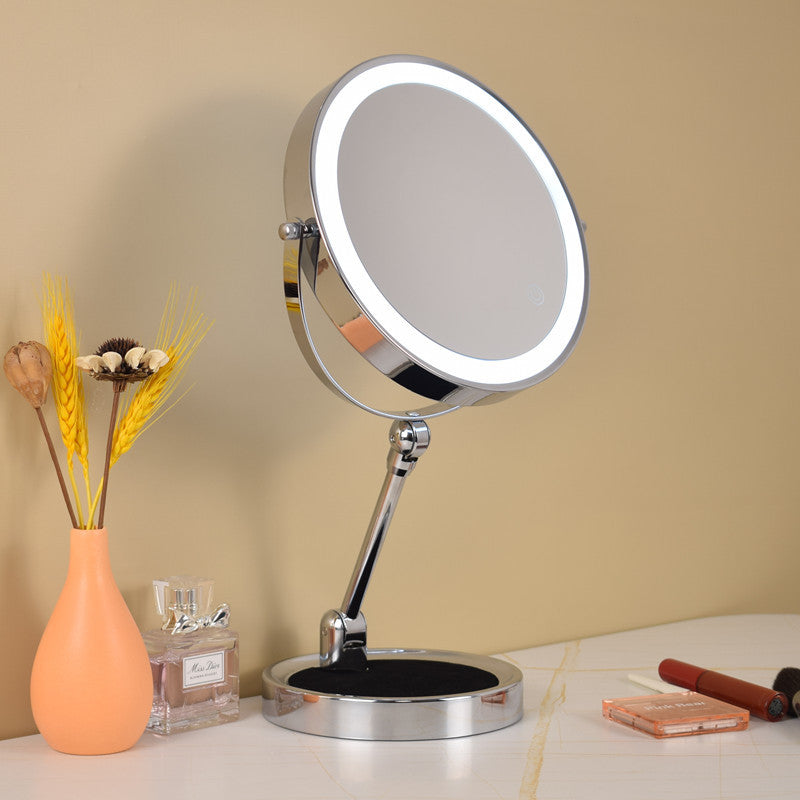 New Folding Makeup Mirror Desktop Magnifying Double-Sided led Light strip smart fill light vanity mirror touch switch