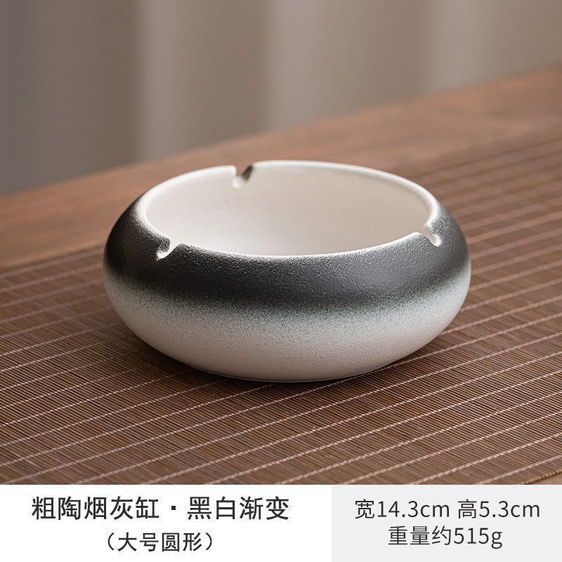 Large Ashtray Creative Personality Ceramic Ashtray Home Retro Chinese Style Living Room Light Luxury Office Trendy Ashtray