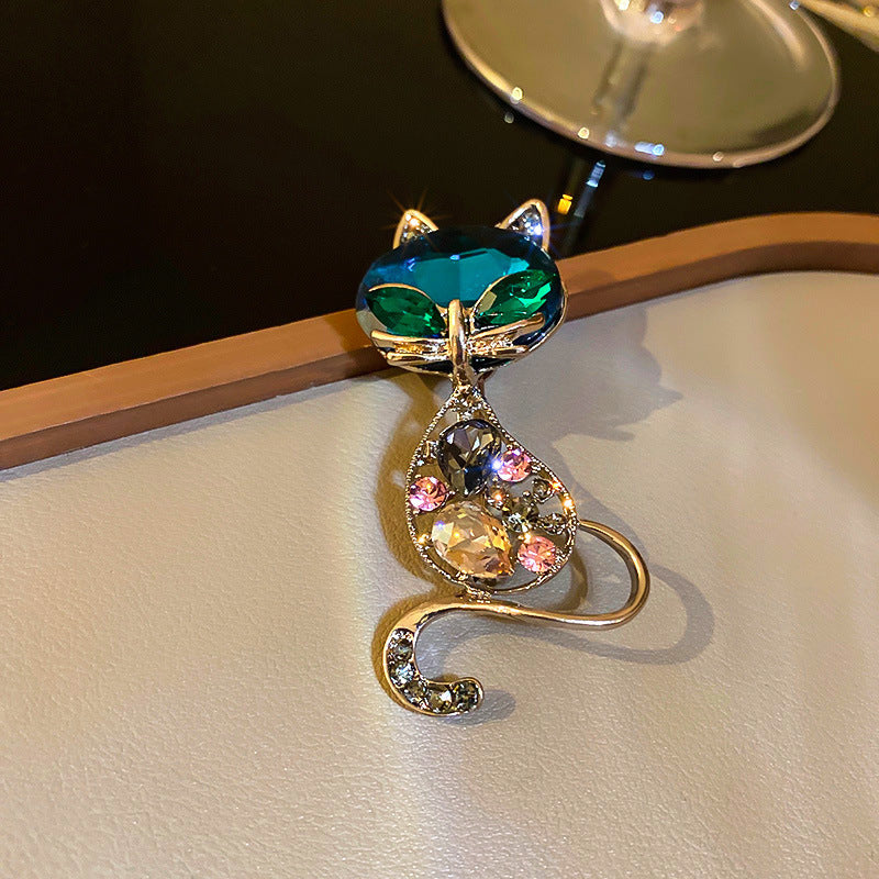 Inlaid Diamond Pearl Digital Flower Brooch French Light Luxury Elegant Pin Fashion Niche High-end Suit Accessory for Women