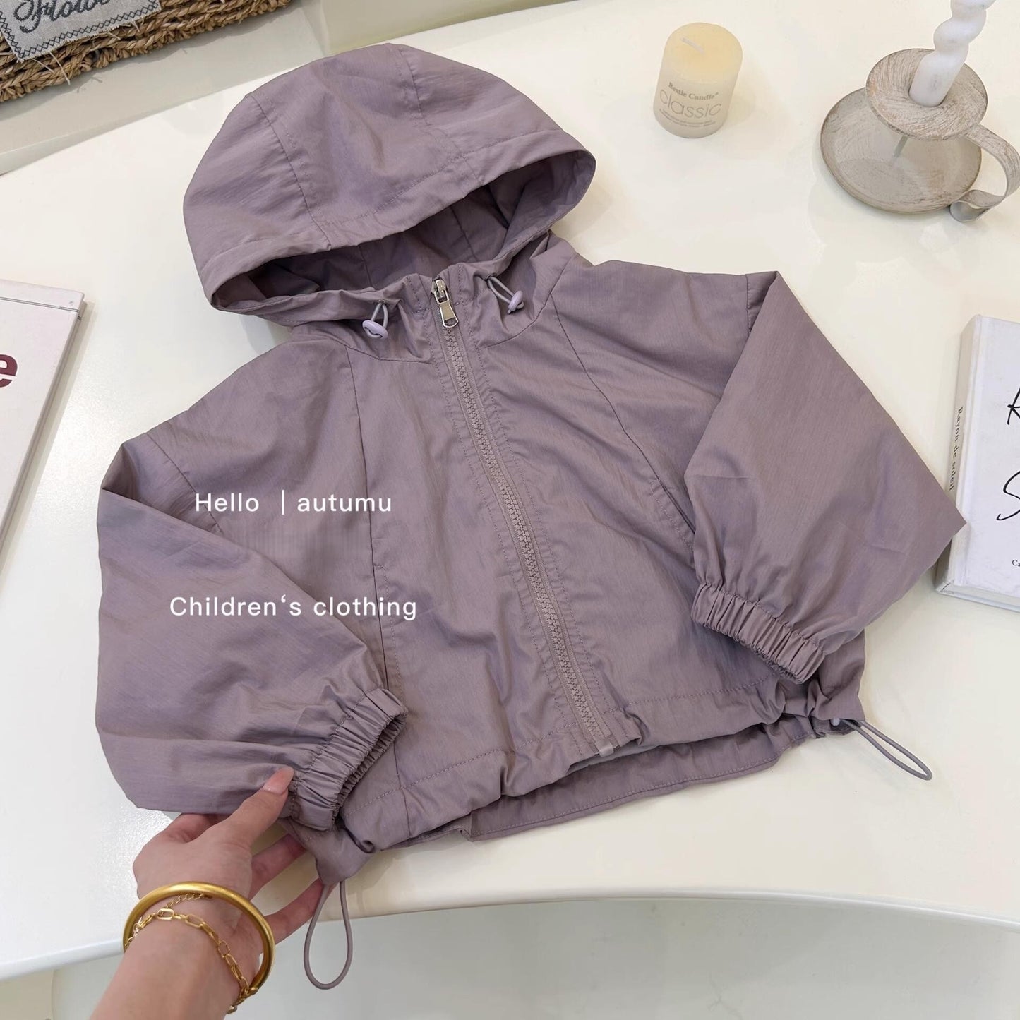 Sweet Little Girl's Windbreaker Jacket Autumn New Fashionable Children's Spring and Autumn Style Little Girl's Sports Hooded Top