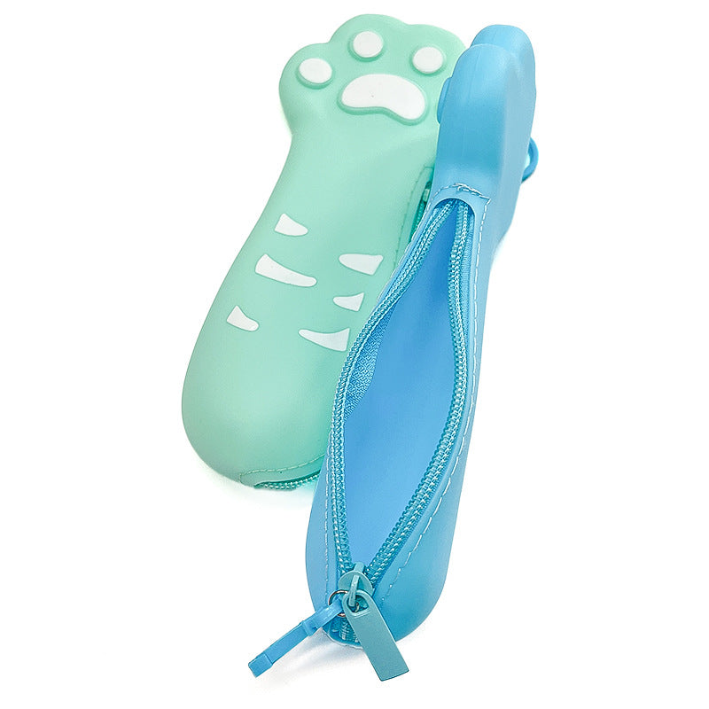 Leden Silicone Cat Paw Pencil Case Study Supplies Pencil Box Good Stationery Box Elementary School Student Stationery Bag Creative Stationery http://detail.1688.com/offer/857407678709.html
