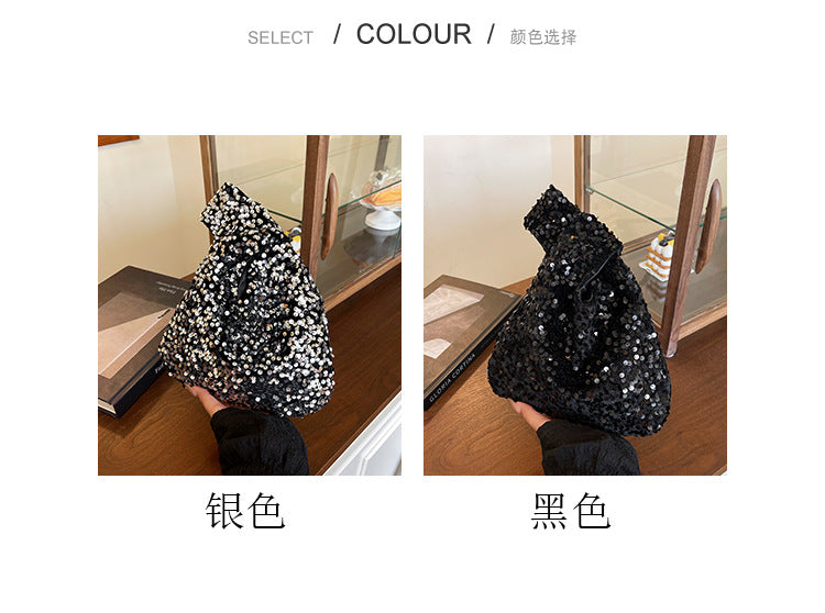 Fashion New Trendy Bag Niche Design Sequin Underarm Bag Trendy Niche Style High-End Single Shoulder Handbag