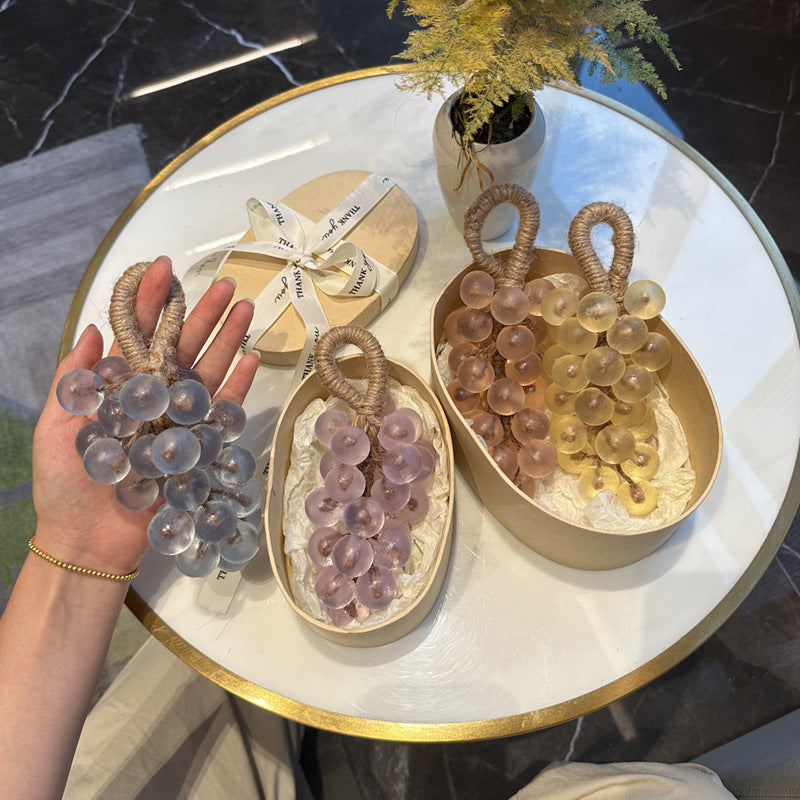 Crystal Grape Whole Bunch Soap Finished Product Simulation Soap Aromatherapy Soap Handmade Soap Gift Bath Bathroom Ornament Hanging Decoration