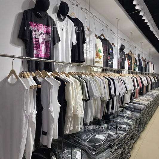 1688Street Stall Cheap Tops Casual Plus Size Men's Summer Short Sleeves T Men's loose round neck printed short sleeve shirt t T-shirt