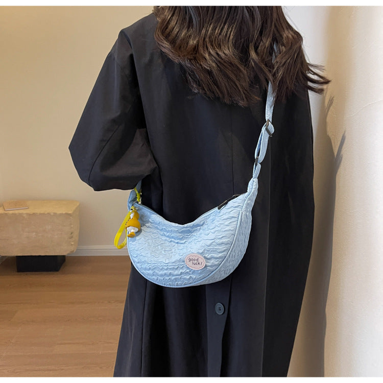 Cute and Versatile Niche Canvas Small Bag for Women2023New Women's Bag Korean Version Crossbody Bag Fashion Single Shoulder Dumpling Bag