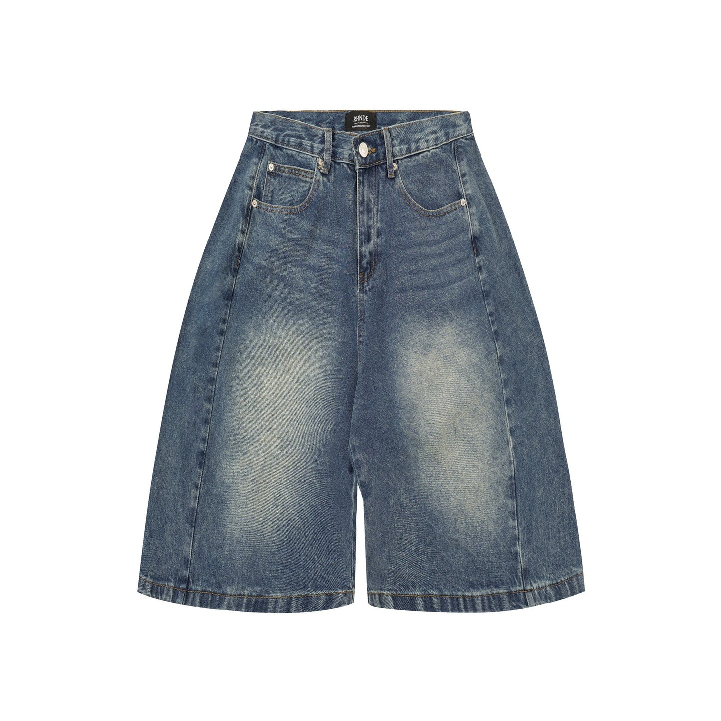 Lightweight2025Summer New Wide-Leg Jeans American Retro Mid-Length Shorts Loose Fit Half Pants