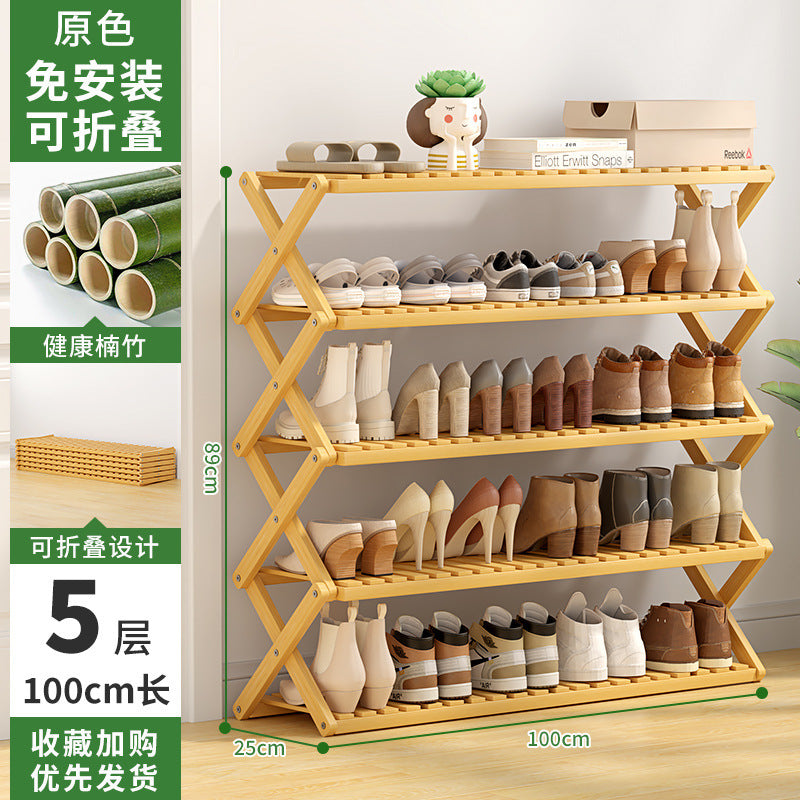 Shoe Rack Multi-layer Household Folding Doorway Storage Shoe Rack Dormitory Space-saving Simple Layered Partition Shoe Rack
